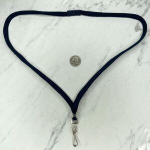 Navy Blue ID Badge Holder Lanyard Necklace